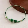 Collar de perlas de agua dulce con piedra cruda color pino transfronterizo europeo y americano, cadena de clavícula vintage de alta gama, accesorio simple y elegante para mujer
