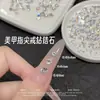 Anillo Redondo de Diamante para Punta de Dedo Super Brillante Accesorios de Arte de Uñas de Circonita Cuadrada Pequeña de Circonita Redonda Diamante Suelto Accesorios de Decoración de Uñas Ultra Brillantes