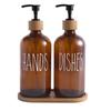 Comercio exterior botella de gel antibacterial botella de gel antibacterial de sentido avanzado vidrio 500ml botella vacía champú gel de ducha embotellado
