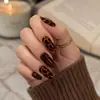 Las uñas postizas de Lefan más vendidas con estampado de leopardo carey, manicura, uñas postizas Maillard otoño e invierno, puntas de uñas al por mayor