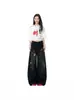 Jeans acampanados con estampado de estrellas retro americano para mujer, nueva colección primavera/otoño 2026, de cintura alta, corte holgado, transpirables, pantalones de pierna ancha