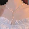 Collar de perlas de imitación con resaltado de loto paso a paso avanzado para mujer, diseño de nicho de lujo ligero 2022, nuevo temperamento femenino, cuello