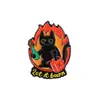 Diseño Personalizado de Gatos en Llamas, Broche de Aleación de Pintura Divertido y Versátil, Insignia Exquisita de Animales de Dibujos Animados