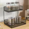 Estante para almacenamiento de café, organizador de escritorio, portavasos, solución de almacenamiento de tazas, organizador multicapa para snacks y bolsitas de té para mesa de comedor y aparador