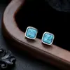 Pendientes de Racimo Completamente Diamantados de Nuevo Estilo Transfronterizos para Hombres, Modernos y Versátiles, Pendientes de Flor de Iris de Alta Gama en Forma de Cruz para Mujeres
