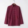 Traje Tang para Hombre Estilo Chino Retro Marca de Moda Top de Manga Larga de Algodón y Lino para Primavera y Otoño Estilo Budista Chino Hanfu Traje de Té para Meditación