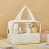 Nueva Bolsa de Tocador de Maquillaje Visual de Gran Capacidad Impermeable Bolsa de Baño para Natación Bolso de Mano de PVC Bolso de Mano de PU para Cosméticos