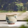 Juego de té de viaje de cerámica pura pintada a mano, apto para preparar té al aire libre, taza exprés portátil, una tetera, dos tazas, taza exprés, juego pequeño