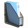 Pintura Negra Simple para Hornear Individual Multifunción Escritorio Acabado Almacenamiento Marco Vertical para Archivos Cesta de Datos