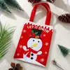 Bolsa de Maçã de Natal Bolsa de Presente Saquinho de Presente Véspera de Natal Bolsa de Tecido Não Tecido Rena Elfo Papai Noel Bolsa Tote