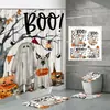 Ventas Directas de Fábrica Amazon Comercio Electrónico Halloween Nuevo Estampado Digital Impermeable Poliéster Cortina de Baño Mampara Cortina de Ducha 2