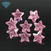Huagang gema 5A estrela de cinco pontas zircão rosa nua estrela de pedra rosa artificial cz gema pedra branca atacado
