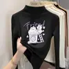 Y2303# roupas infantis meninas veludo alemão camiseta base primavera e outono novo infantil casual Joker casaco manga longa moda