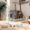 Estante Organizador Extensible Ajustable para Cocina Dentro del Gabinete Almacenamiento de Ollas y Utensilios de Cocina Estante para Ollas Estante para Platos en Encimera Estante para Tapas de Ollas