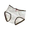 5178 calzones de encaje a cuadros retro color-blocking para niñas, cómodos y con sensación de segunda piel, ajustados a la cadera, tiro medio, 100% algodón antibacteriano