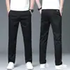 Pantalones Casuales Color Verde Militar Nuevos Otoño 2026 para Hombre, Rectos Holgados Elásticos con Cintura Elástica, Pantalones de Vestir para Hombres de Mediana Edad