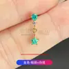 Brincos de Pino em Liga de Titânio F136 Pequena Estrela de Oito Pontas Cravejada com Zircônia 5A Pino para Cartilagem da Orelha com Rosca Interna Joia de Piercing de Titânio G23