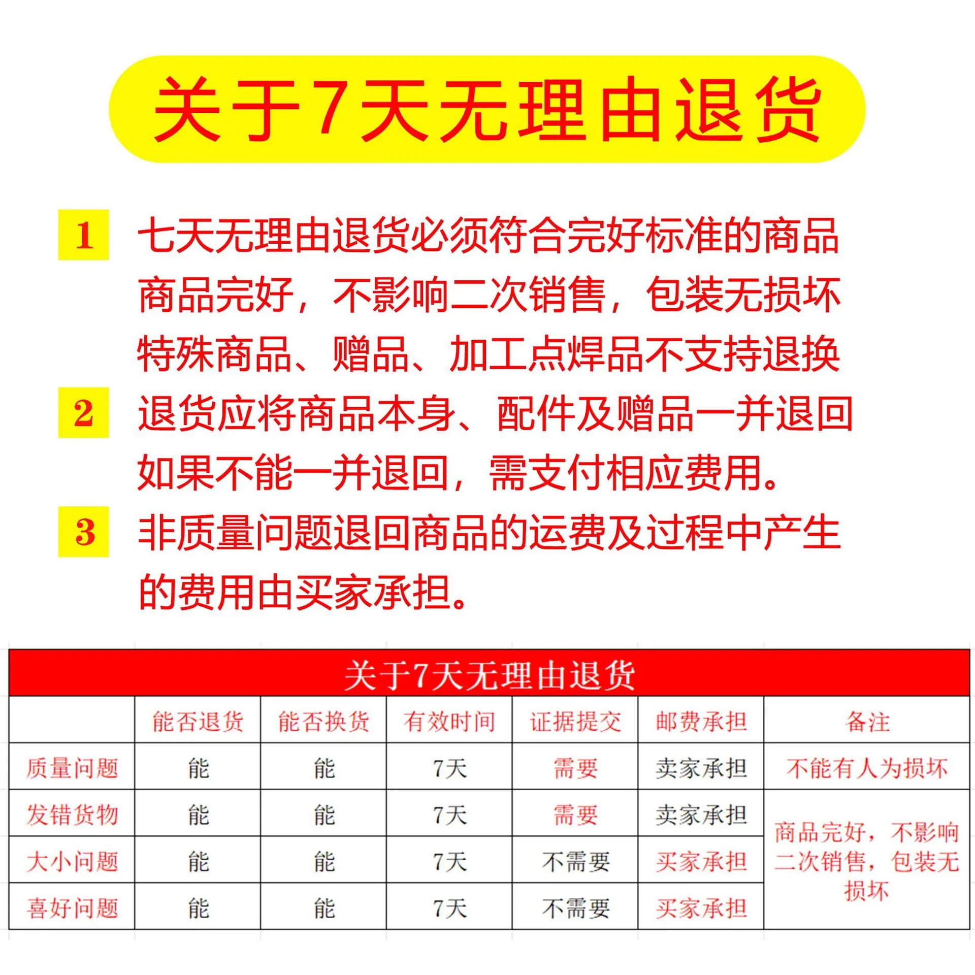 7天无理由退货 拷贝
