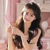 Peine ondulado de doble fila para el hogar, peine de masaje para mujer con dientes anchos para cabello voluminoso, peine antiestático de dientes anchos para peinar