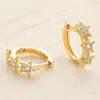 Pendientes Minimalistas de Corazón, Estrella de Cinco Puntas, Estrella de Cuatro Puntas Llenos de Circonita, Pendientes de Moda para Mujer, Joyería Transfronteriza Europea y Americana