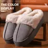 Zapatillas de Algodón Grueso de Felpa para Pareja Antideslizantes de Suela Gruesa con Puntera para el Hogar Cálidas Zapatillas de Felpa de Celebridad de Internet Otoño e Invierno