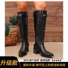 Botas largas para mujer para primavera y otoño 2026, modelo nuevo con caña ancha, botas altas, punta fina, tacón grueso, botas de tacón apilado, botas de equitación estilo western cowboy