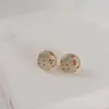 Brincos de Tarraxa Luojia Full Diamond de Alta Qualidade Moda Versátil Luxo Leve Estilo Quente ao Vivo Comércio Exterior Brincos Fornecimento Exclusivo Transfronteiriço