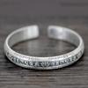 Pulsera de plata tailandesa chapada con lenguaje del Sutra del Corazón Negro, estilo étnico vintage, apertura de sutra budista, ajustable, flor hidráulica, pulsera de loto