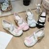 Em estoque: Meow Paw Party 3.0 Lolita Patinha de Gato Laço Cabeça de Gato Salto Alto Sapatos Doces Fofos Femininos