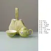Colección de Juego de Té Ovejas en Campo Verde Pintado a Mano para Uso Doméstico, Incluyendo Tetera, Gaiwan, Tazas de Té, Taza de Maestro y Juego de Té Kung Fu