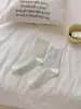 Meias de Algodão Puro Algodão Penteado Meia com Babado e Bolinhas Meias Femininas de Cano Médio ins Meias de Algodão da Moda Outono Meias Longas Femininas