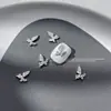 1000 Piezas de Decoraciones de Moños para Uñas de Aleación Mixta, Moños de Cinta Huecos, Pedrería Plateada para Uñas, Al por Mayor