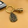 Chaveiro de Carro de Cinábrio com Cinnabar Gourd de Bronze e Oito Deuses Guardiões Benmingfo
