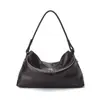 Bolsa de Ombro de Couro Bovino de Primeira Camada para Mulheres, Grande Capacidade, Bolsa Tote Simples e Versátil para o Dia a Dia, Bolsa de Mão Casual de Couro Genuíno de Luxo Leve