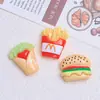 Hamburguesa Papas Fritas Comida Juego Dibujos Animados Hecho a Mano DIY Pegamento de Crema Resina Accesorios Pequeños Zapatos de Cueva Creativos Hebilla Material para Joyería