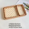 Bandeja Rectangular de Concha de Ratán Vietnamita para Frutas, Bandeja para Sala de Estar, Comedor, Cesta Organizadora de Almacenamiento de Lujo Ligero
