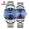 CHENXI/Dawn 006A Reloj de Pareja Reloj de Negocios para Mujer Correa de Acero Inoxidable Reloj para Hombre