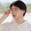 Armazón de Gafas de Titanio Puro Talla Grande para Hombre, Personalizado de Montura Grande para Cara Grande, Óptico Terminado con Luz Anti-Azul, Armazón de Gafas para Miopía para Mujer