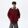 Sudadera cárdigan estilo americano con patchwork y doble cremallera para hombre, talla grande, corte holgado, marca de moda, primavera y otoño, chaqueta versátil resistente para pareja