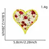 Nuevo Parche de Tela Bordado con Letra Inglesa Floral Corazón Flor Accesorios Parche Sello Bordado Punto Autoadhesivo