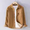 Chaqueta de pana retro japonesa de trabajo para hombre, top casual, resistente a la suciedad y al desgaste, camisa de abrigo, abrigo moderno de corte holgado