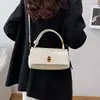 Moda Transfronteiriça Retrô Bolsa de Mão Feminina Hengeng Novo Estilo Casual Pequena Quadrada Versátil para o Dia a Dia Ombro Único Transversal