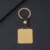 Material de Grabado Láser en Blanco Impresión a Color UV Forma Cuadrada Metal Marca Militar Hebilla de Cuero Llavero de Metal y Cuero para Vacaciones