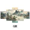 Comercio Electrónico Dropshipping Paisaje Tradicional Pintura China Pintura Decorativa de Cinco Enlaces Sala de Estar y Restaurante Estilo Antiguo de Alta Gama Pintura Colgante Fábrica Venta al por Mayor