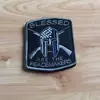 Fuente de Calor Calavera de la Muerte Bordado Brazalete de Velcro Militar Guerra Bordado Brazalete