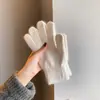 Novas Luvas de Pelo de Coelho Inverno Cor Sólida Tricô Toque na Tela Estilo Coreano Versátil Resistente ao Frio Luvas Quentes