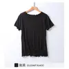 Venta al por mayor del fabricante Ciudad de Zhuming Estilo Primavera y Verano Nuevo Top de Manga Corta para Mujer con Encaje Fruncido, Ropa de Dormir Ligera y Transpirable