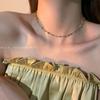 Colar de Cristal Colorido Estilo Verão Novo Modelo para Mulheres, Corrente de Clavícula Estilo Fada de Luxo Leve de Nicho, Corrente de Pescoço Acessório Simples