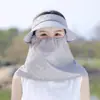 Chapéu de Sol de Verão Feminino com Proteção Facial Solar UV para Passeio Trabalho Colheita de Chá Chapéu com Aba Larga Topo Vazado