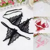 Amazon lingerie sexy popular fofo transparente outer wear terno sexy de três peças paixão uniforme aberto renda
